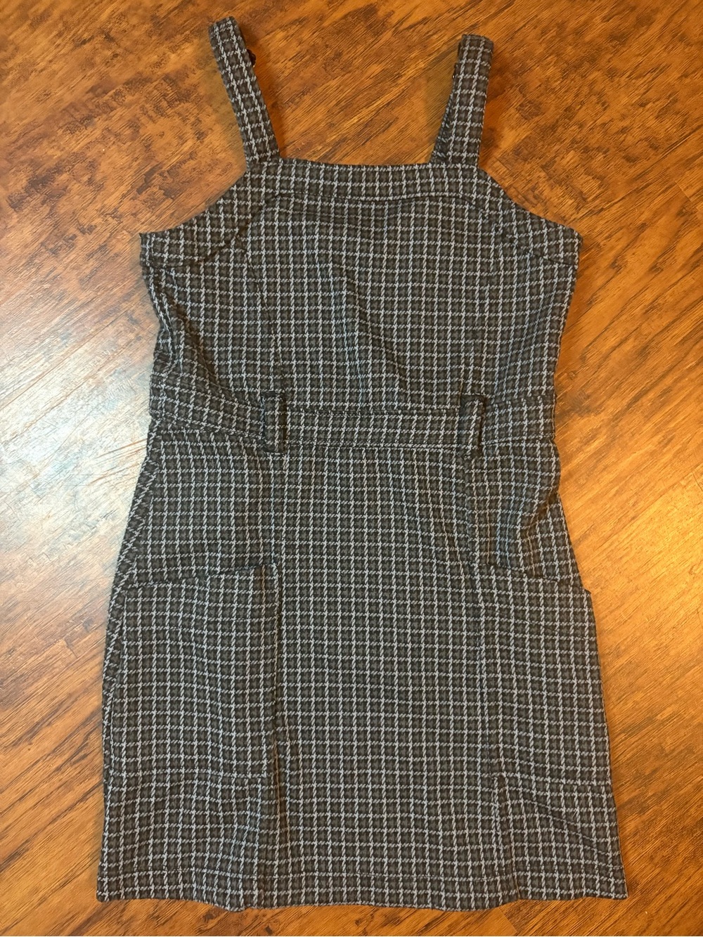 abercrombie kids Black and White Houndstooth Pinafore Dress